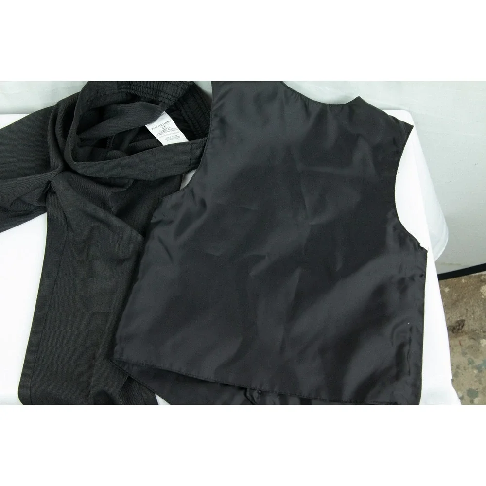 Van Heusen Boys Black Vest and Dress Pants Set Size 5T Formal Wedding Suit 2pc